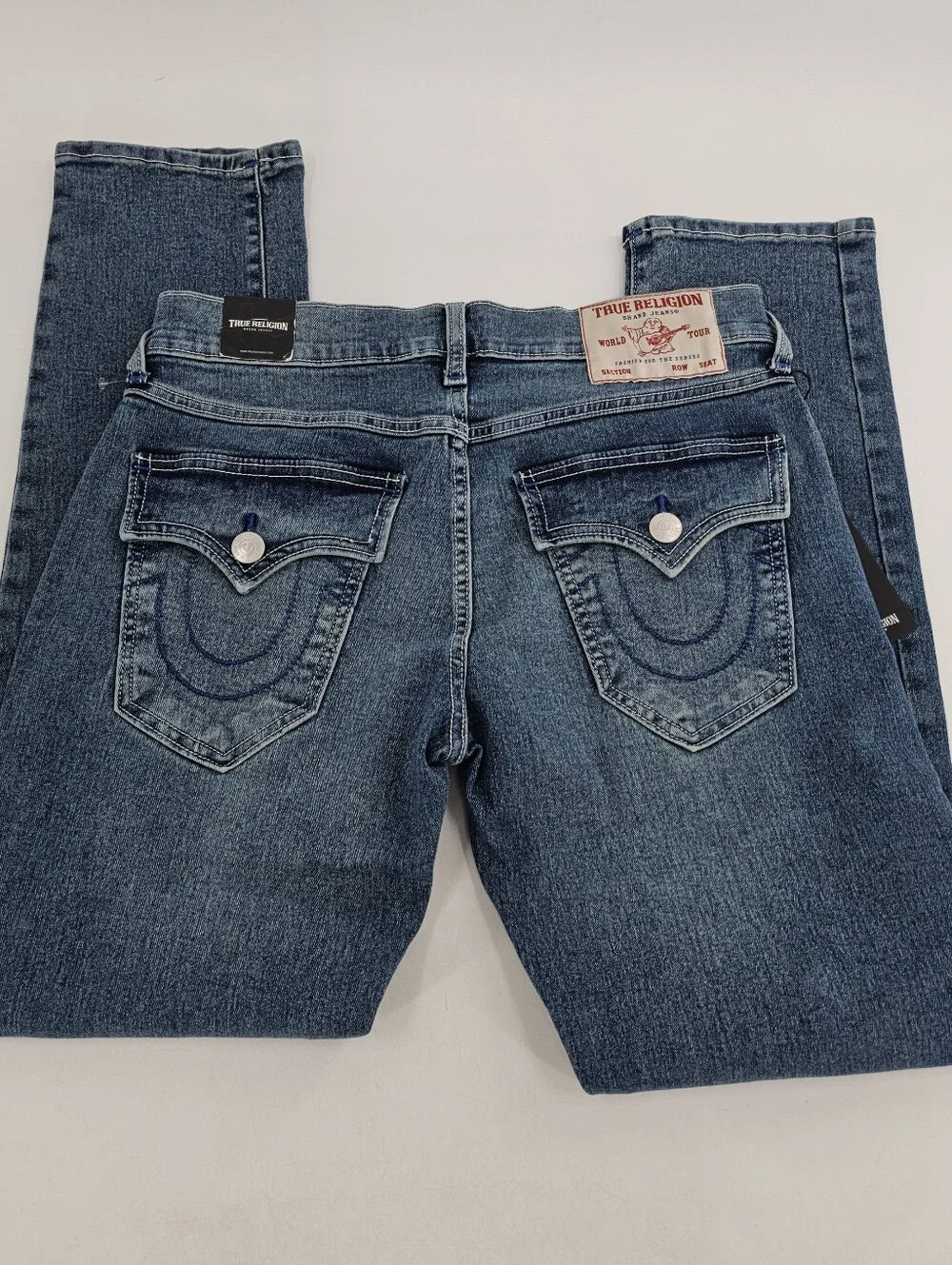 True Religion Geno SN Flap Relaxed Slim Denim Jeans World Tour Men's